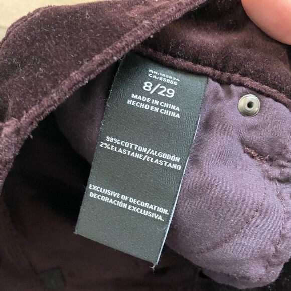 Well Worn Ladies' Pant High-Rise Luxe Velvet Tapered Pant size 8 / 29 - Picture 8 of 11